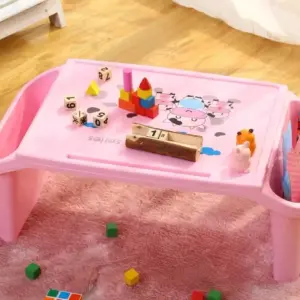 โต๊ะเด็ก ญี่ปุ่น โต๊ะอ่านหนังสือสำหรับเด็ก สีชมพู